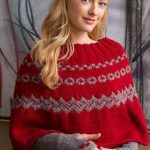 Free Knitting Pattern for a Fair Isle Poncho & Arm Warmers