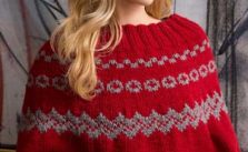 Free Knitting Pattern for a Fair Isle Poncho & Arm Warmers