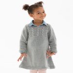 Free Knitting Pattern for a Girl's Cable Sweater Dress