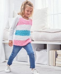 Free Knitting Pattern for a Girls Sweet Stripes Tunic