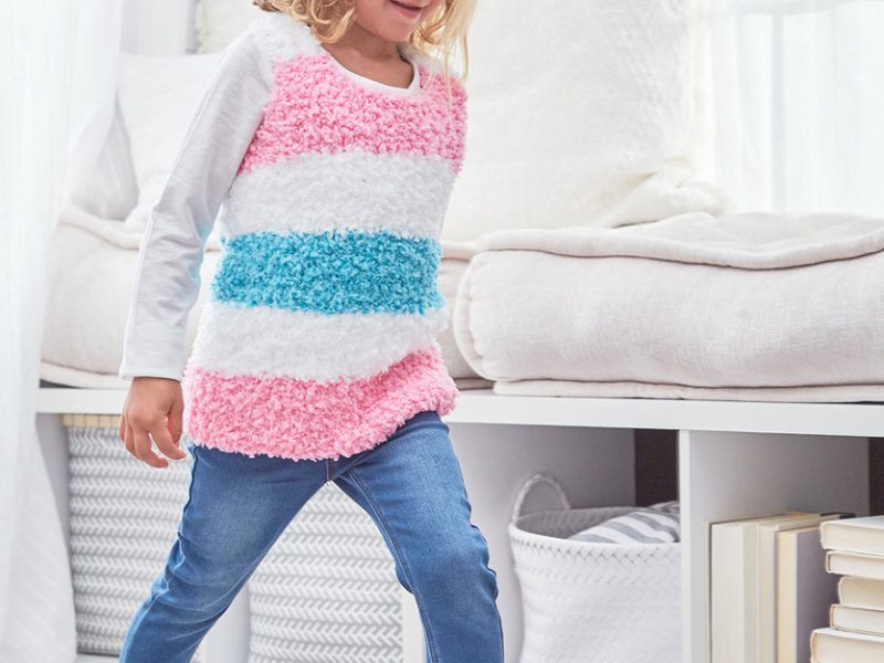 Free Knitting Pattern for a Girls Sweet Stripes Tunic