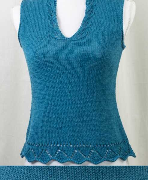 Free Knitting Pattern for a Lace Edge Top