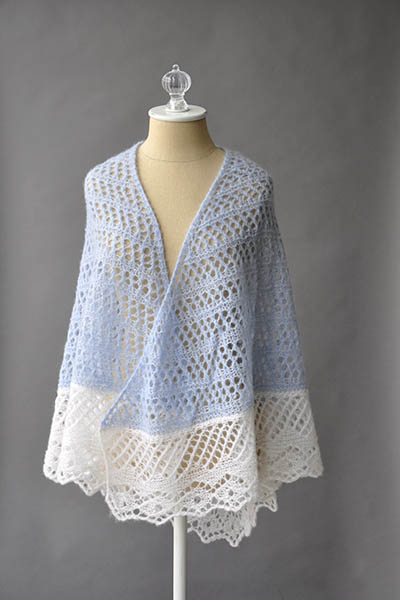 Free Knitting Pattern for a Lace Featherdown Shawl