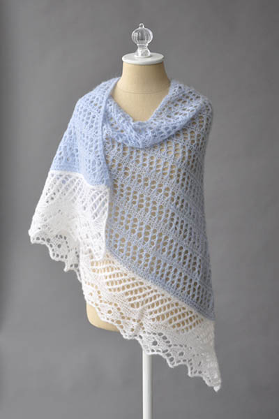 Free Knitting Pattern for a Lace Featherdown Shawl