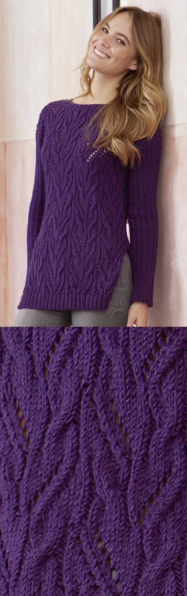 Free Knitting Pattern for a Lace and Cable Pullover