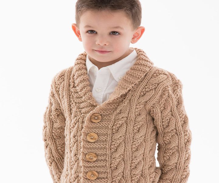 Free Knitting Pattern for a Little Man Cable Cardigan