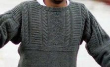 Free Knitting Pattern for a Man’s Old Way Gansey Sweater