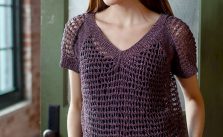 Free Knitting Pattern for a Mesh Sweater Top