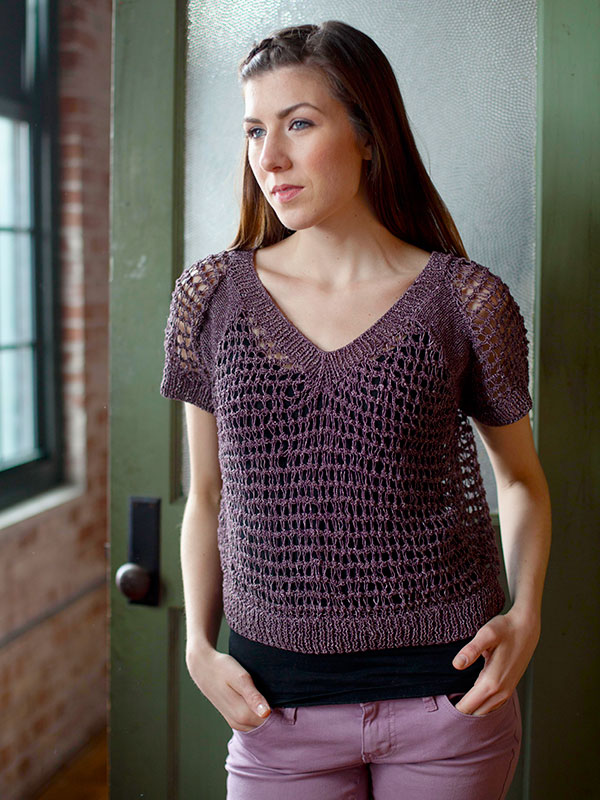 Free Knitting Pattern for a Mesh Sweater Top