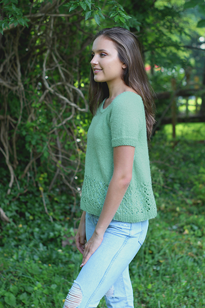 Free Knitting Pattern for a Miss Molly Lace Tee