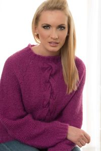 Free Knitting Pattern for a Mohair Sweater with Cable Feature