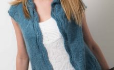 Free Knitting Pattern for a Mohair Vest with Ripple Stitch Edge