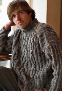 Free Knitting Pattern for a Rhapsody In Tweed Cable Sweater