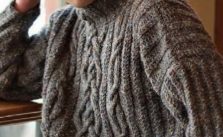 Free Knitting Pattern for a Rhapsody In Tweed Cable Sweater