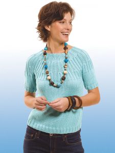Free Knitting Pattern for a Rib Yoke Top