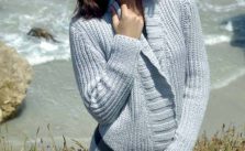 Free Knitting Pattern for a Ribbed Stitch Cardigan
