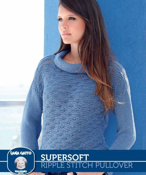 Free Knitting Pattern for a Ripple Stitch Pullover