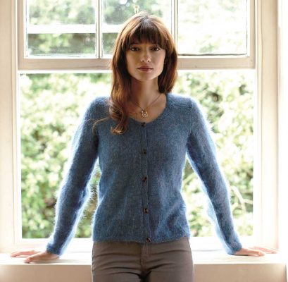 Free Knitting Pattern for a Round-Neck Cardigan