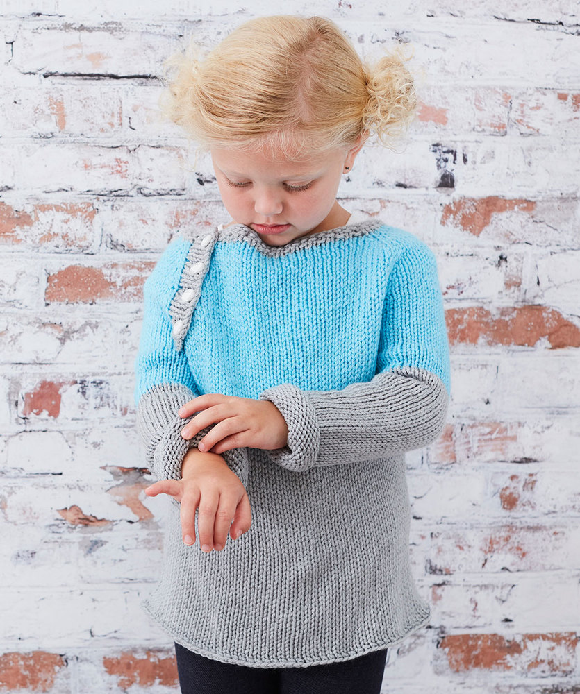 Free Knitting Pattern for a School Days Raglan Pullover