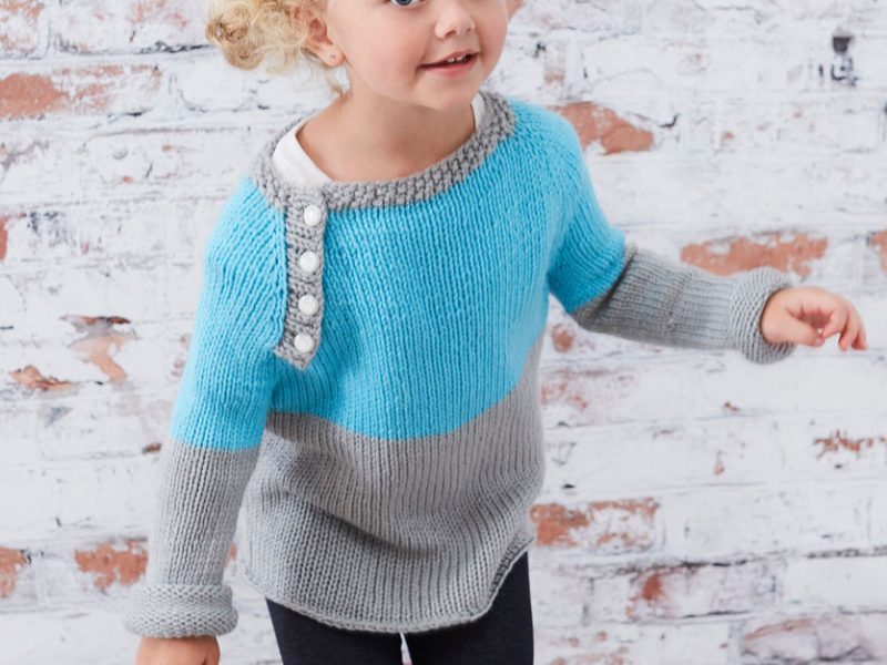 Free Knitting Pattern for a School Days Raglan Pullover