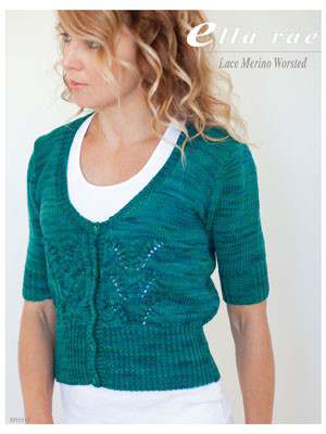 Free Knitting Pattern for a Short Sleeved Lace Jacket