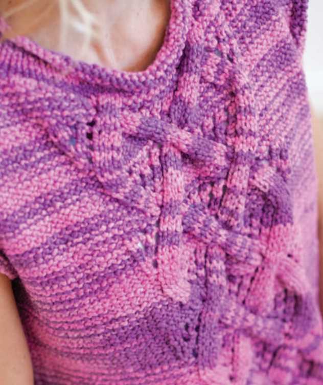 Free Knitting Pattern for a Sweet Pea Multi Cable Panel Top