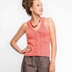 Free Knitting Pattern for a Tank Top with Cable Feature