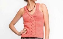 Free Knitting Pattern for a Tank Top with Cable Feature