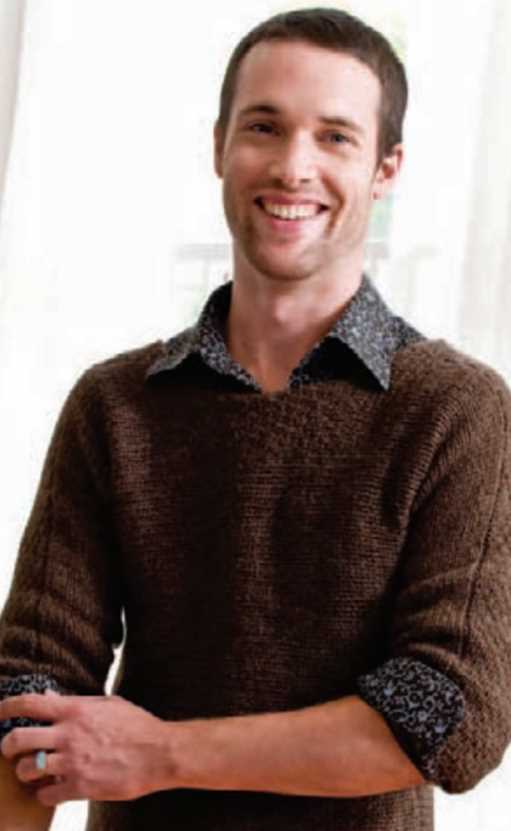 Free Knitting Pattern for a Woven Bands Pullover for Men