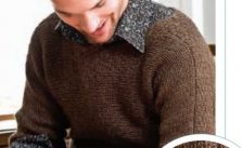 Free Knitting Pattern for a Woven Bands Pullover for Men