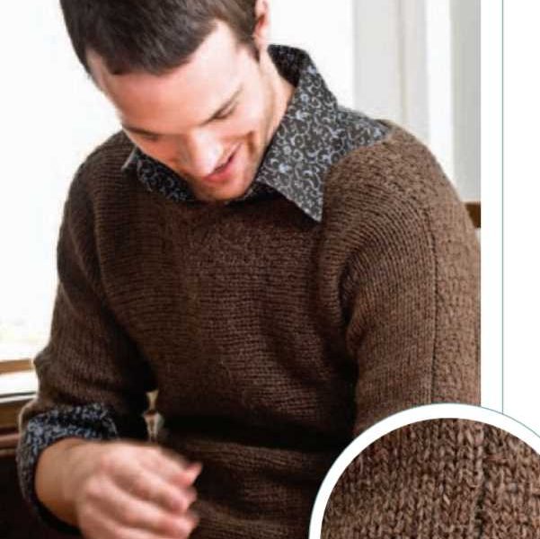Free Knitting Pattern for a Woven Bands Pullover for Men