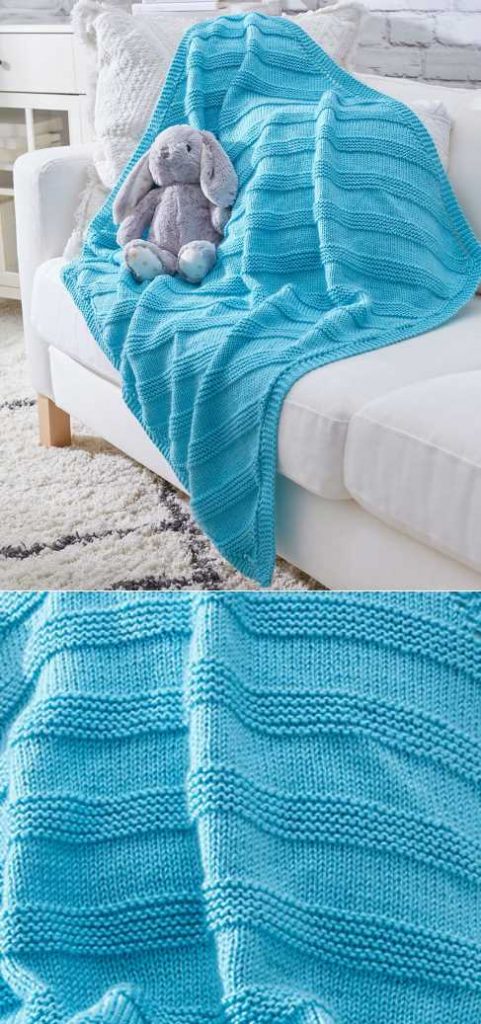 Free Knitting Pattern for an Easy Cuddly Knit Baby Blanket