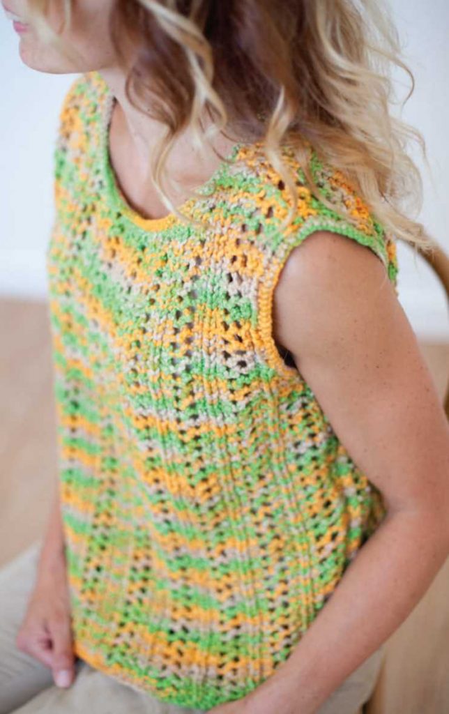 Free Knitting Pattern for an Eyelet Lace Top