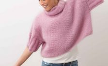 Free Knitting Pattern for an Oversized Cropped Sweater