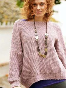 Free Knitting Pattern for an Oversized Seed Stitch Sweater