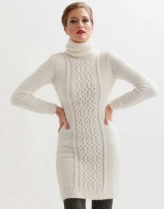 Free knitting pattern for a figure hugging cable dress
