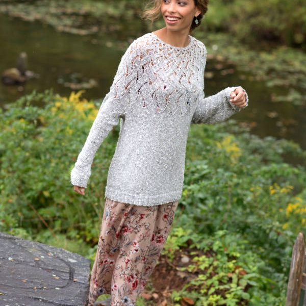 Free Knitting Pattern for a Lightweight Lace Sweater