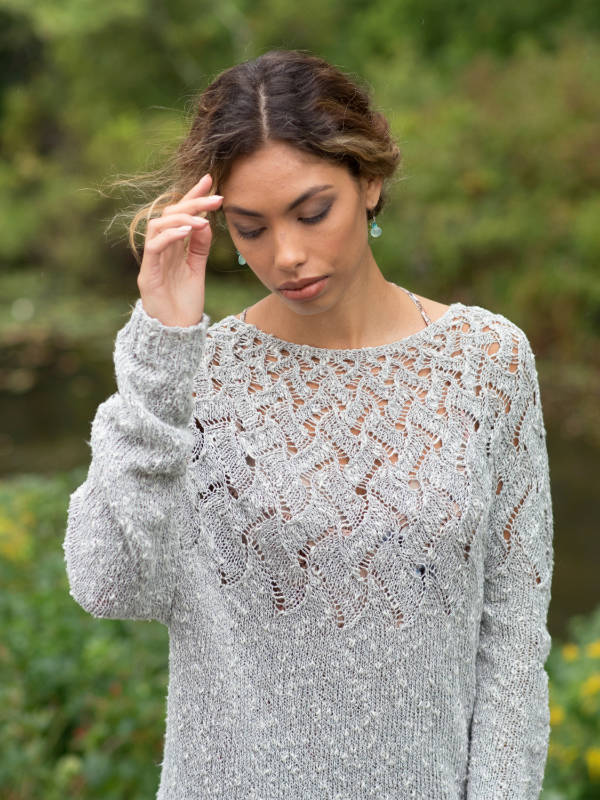 Free Knitting Pattern for a Lightweight Lace Sweater