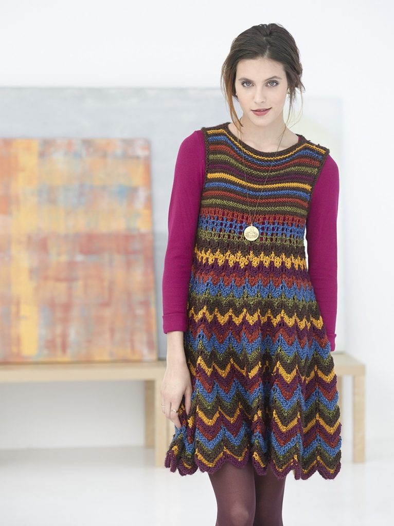 Free knitting pattern for a zig-zag dress
