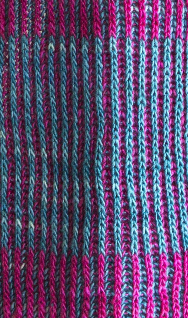 Free Knitting Pattern for a Byberry Scarf. Free brioche knitting pattern