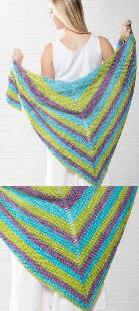 Easy and free Triangle Shawl Knitting Pattern