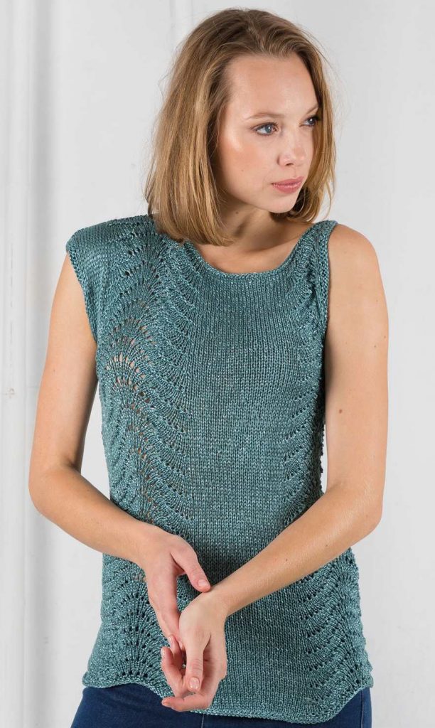 Free Knitting Pattern for Asymmetric Lunis Top