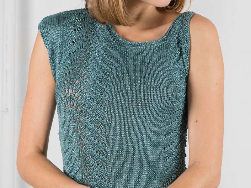 Free Knitting Pattern for Asymmetric Lunis Top