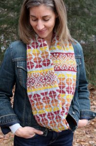 Free Knitting Pattern for Autumn Sunset Colorwork Cowl