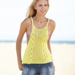 Free Knitting Pattern for Lacy Women's Tank Top for the Beach
