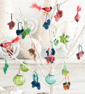 Free Knitting Pattern for Mitten Ornaments for Christmas