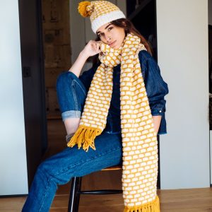 Free Knitting Pattern for a Brick Stitch Scarf and Hat Set