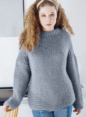 Free Knitting Pattern for a Bulky Yarn Sweater - Knitting Bee