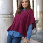Free Knitting Pattern for a Cabled Ladies Poncho