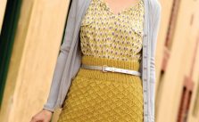 Free Knitting Pattern for a Diamond Textured Skirt